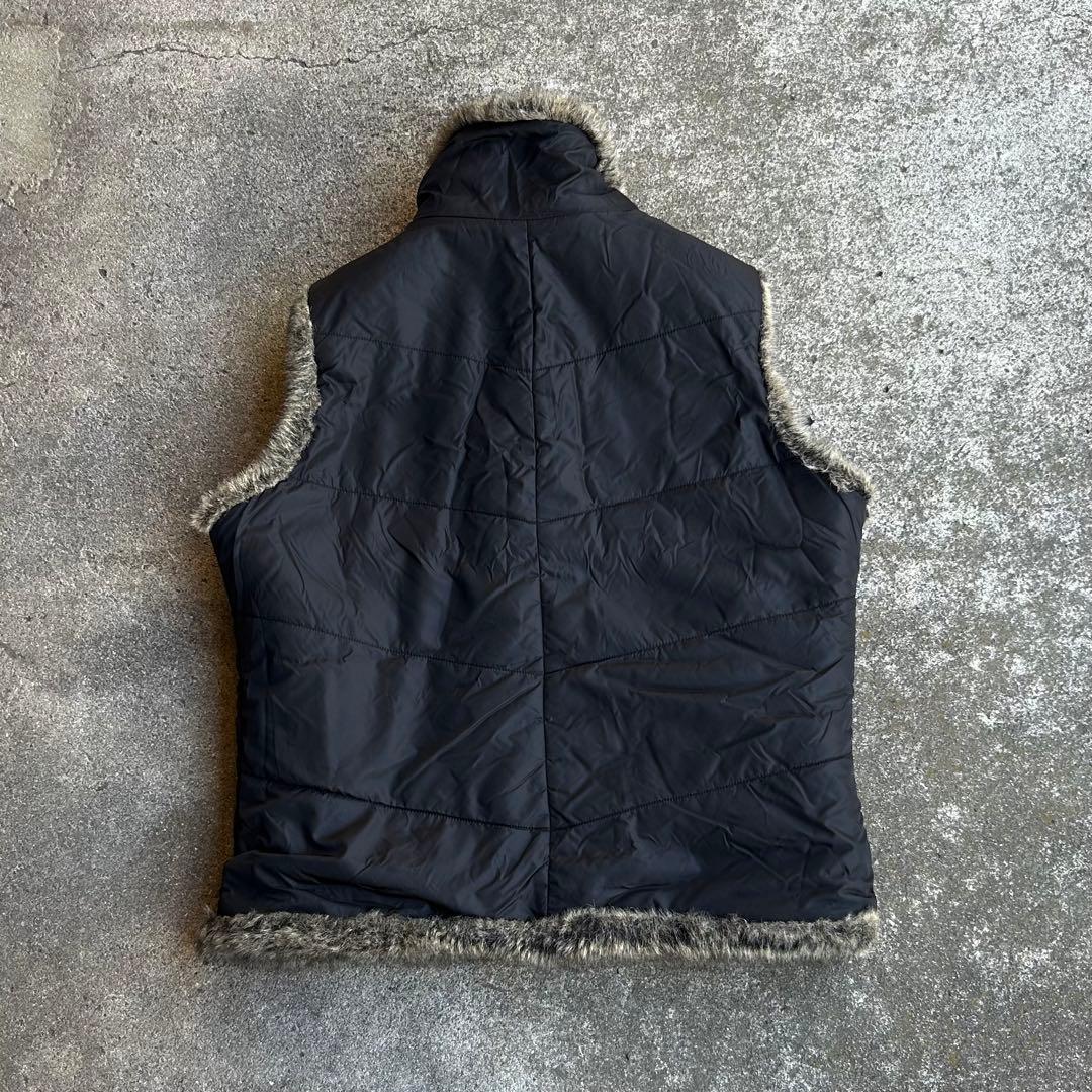 90s Vintage フェイクファー リバーシブルベスト Y2K アーカイブ