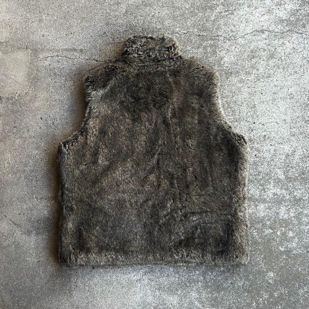 90s Vintage フェイクファー リバーシブルベスト Y2K アーカイブ