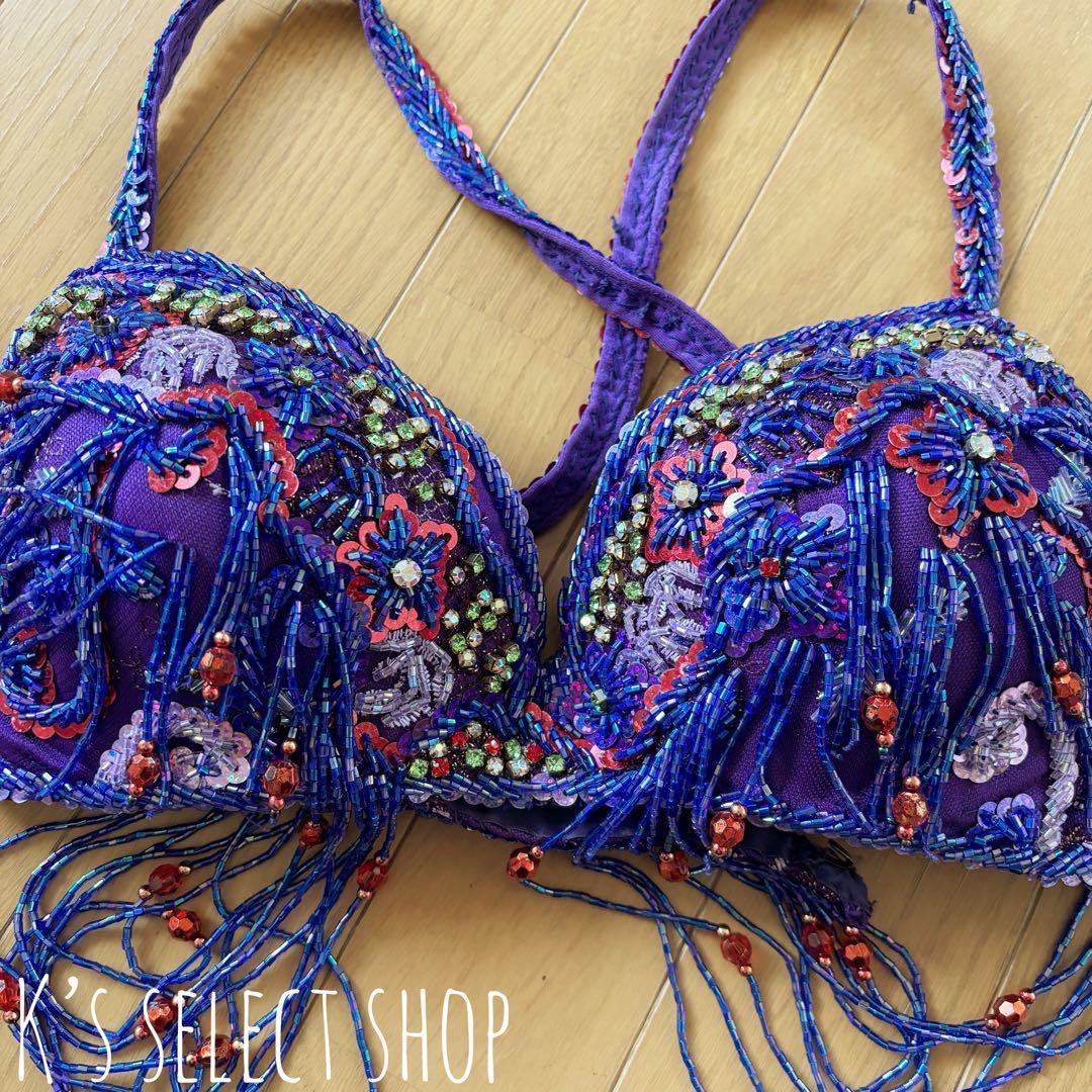 【MAY】トルコ製 ベリーダンス 衣装 フレアスカート パープル