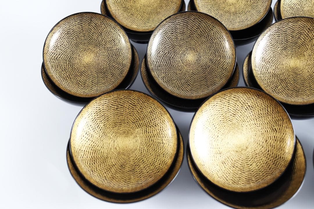 輪島塗 松葉沈金 煮物椀 十客 共箱