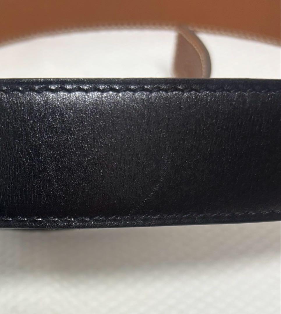 【新品・未使用】HERMES レザー ベルト ブラック ブラウン 75 交換用