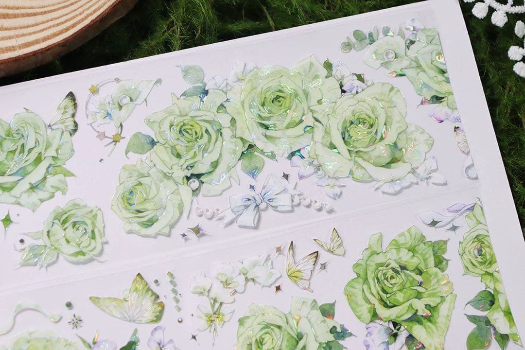 新七天《翡翠慕斯》海外マスキングテープ　マステ 【2574】