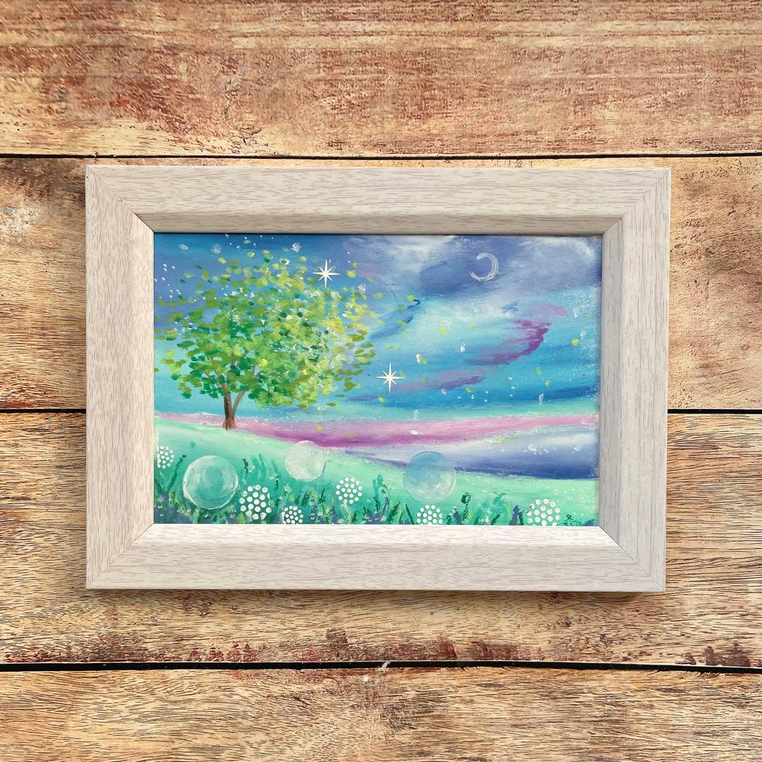 オイルパステル画　アクリル画　風景画　ご予約品　5点