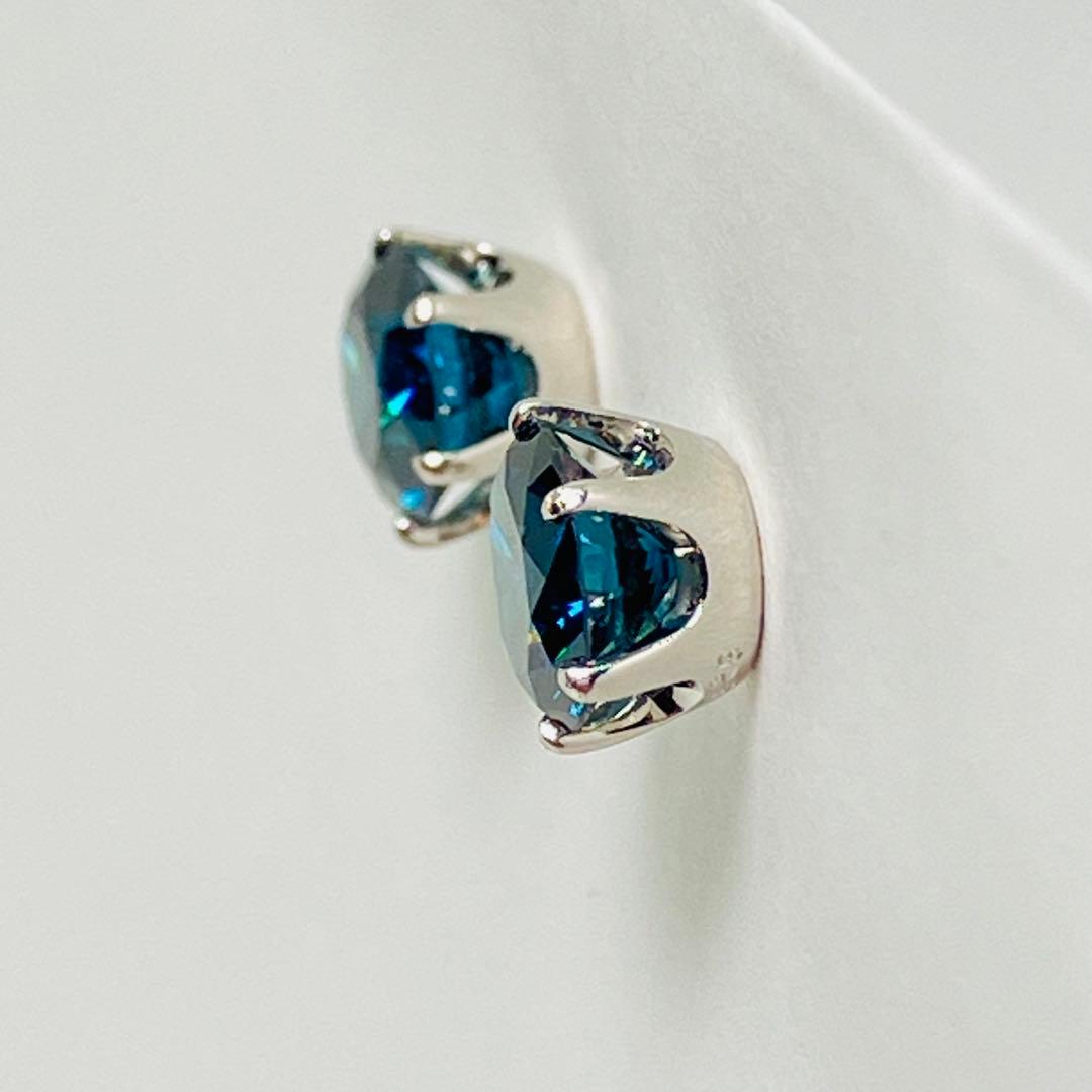 美品 Pt900 トリート ブルーダイヤモンド ピアス BD:1.027ct