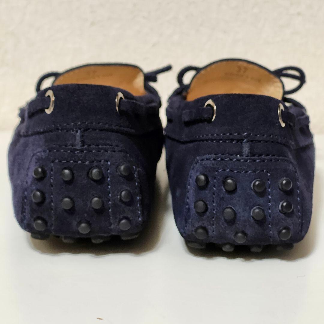 トッズ ドライビングシューズ 37 ネイビー ヌバック ゴンミーニ
