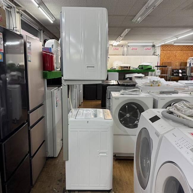 地域限定送料無料　美品 パナソニック 全自動洗濯機・衣類乾燥機 2点セット