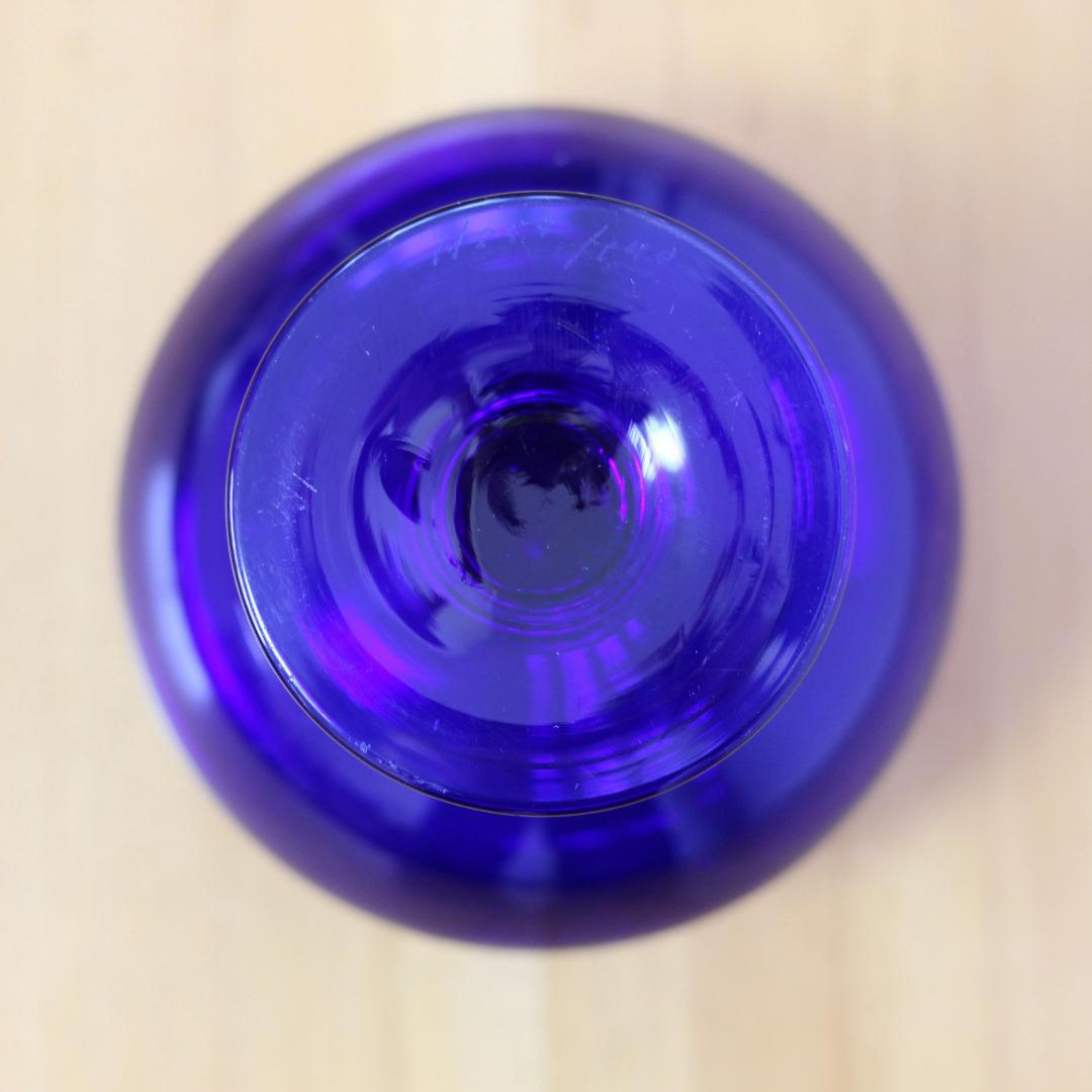 【貴重・サイン入り】エリックホグラン　Erik Hoglund　ブルー 花器花瓶