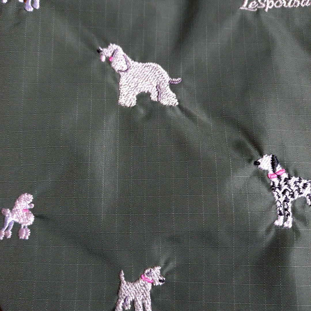 【新品未使用】レスポートサック　犬柄　ブリードオブドッグ　グリーン