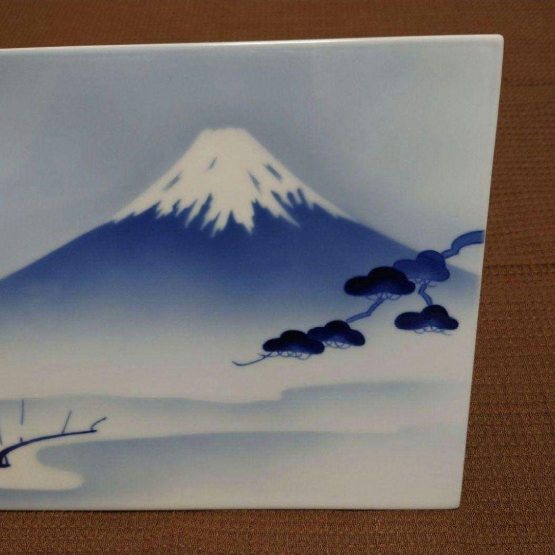 深川製磁 富士山の陶板画
