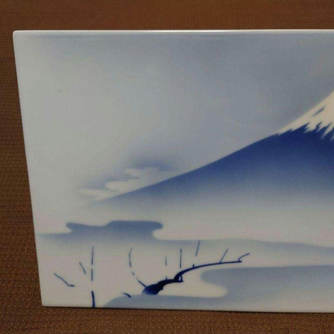 深川製磁 富士山の陶板画