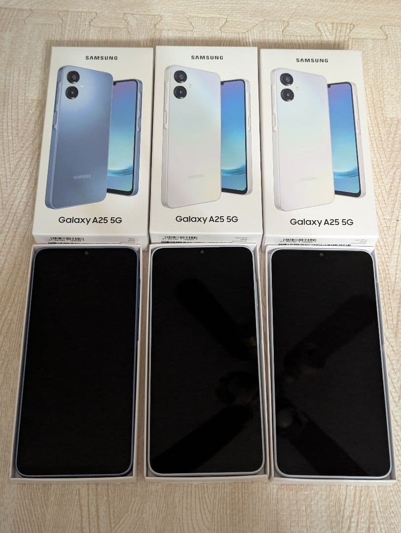 未使用 Galaxy A25 5G ブルー ホワイト 3台セット