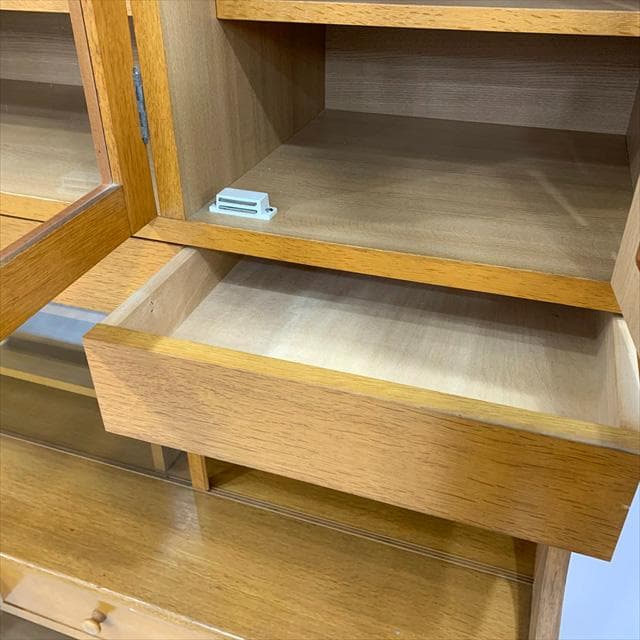 80'sヴィンテージオーク突板食器棚（カップボード）