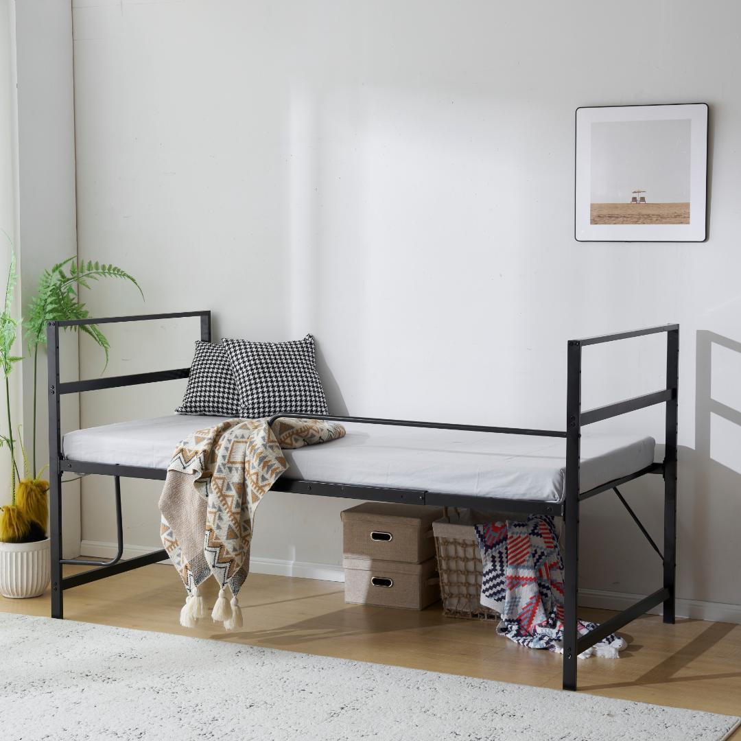 【高さ110cm】ロフトベッド 収納付 北欧風 耐震 スチール 一人暮らし