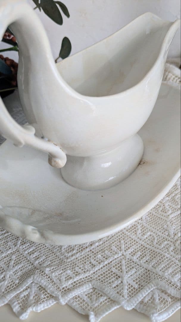 サルクミンヌ窯 白いソーシエール フランス アンティーク