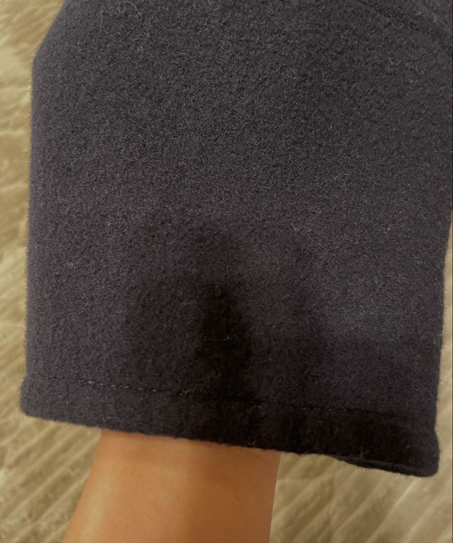 ★お値下げ　尾州ウールスーパー100モッサPコート　36 ネイビー