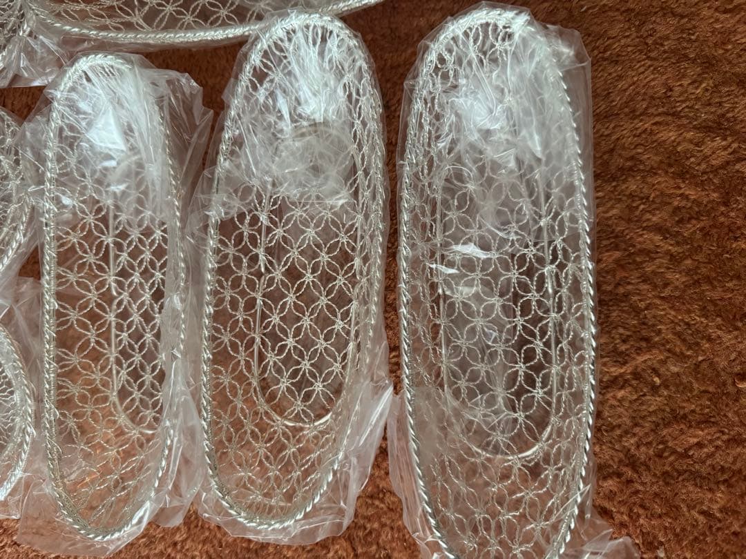 未使用 銀座和光 銀細工 おしぼりトレイ おしぼり入れ コースター 各5個