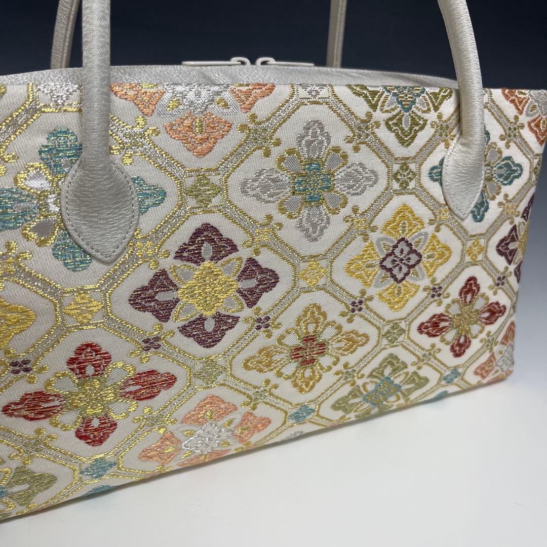 新品未使用品　京都 西陣織正絹帯地使用　利休バッグお茶席　250314