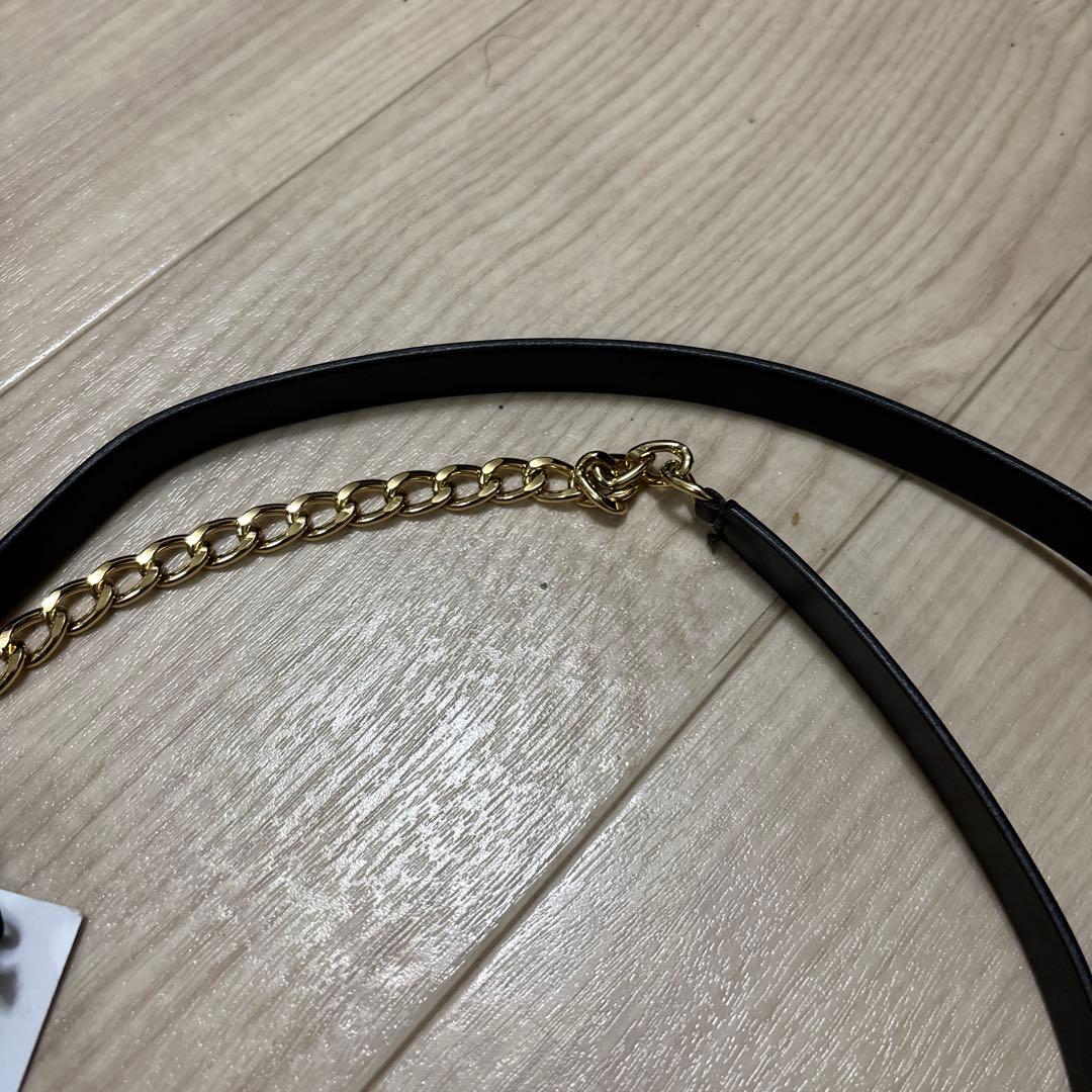 ATELIER AMBOISE チェーンコンビベルト　ブラック　牛革