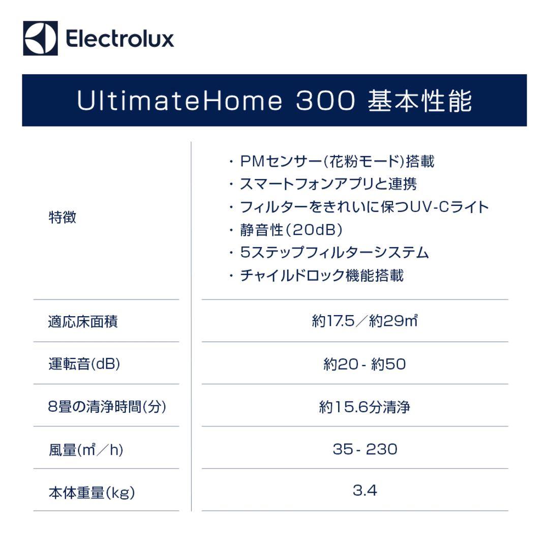 エレクトロラックス◇空気清浄機 Ultimate300 シェルホワイト