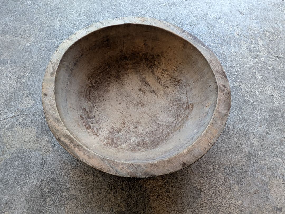 アンティーク 古道具 木製 ボウル こね鉢 生地鉢 ねり鉢 木鉢 民芸 器