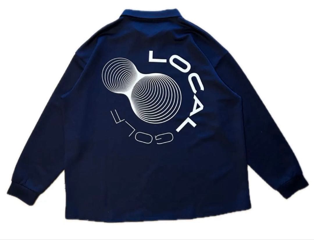 新品　タグ付　ローカルゴルフ　長袖ポロシャツ　ビックプリント M/L ネイビー