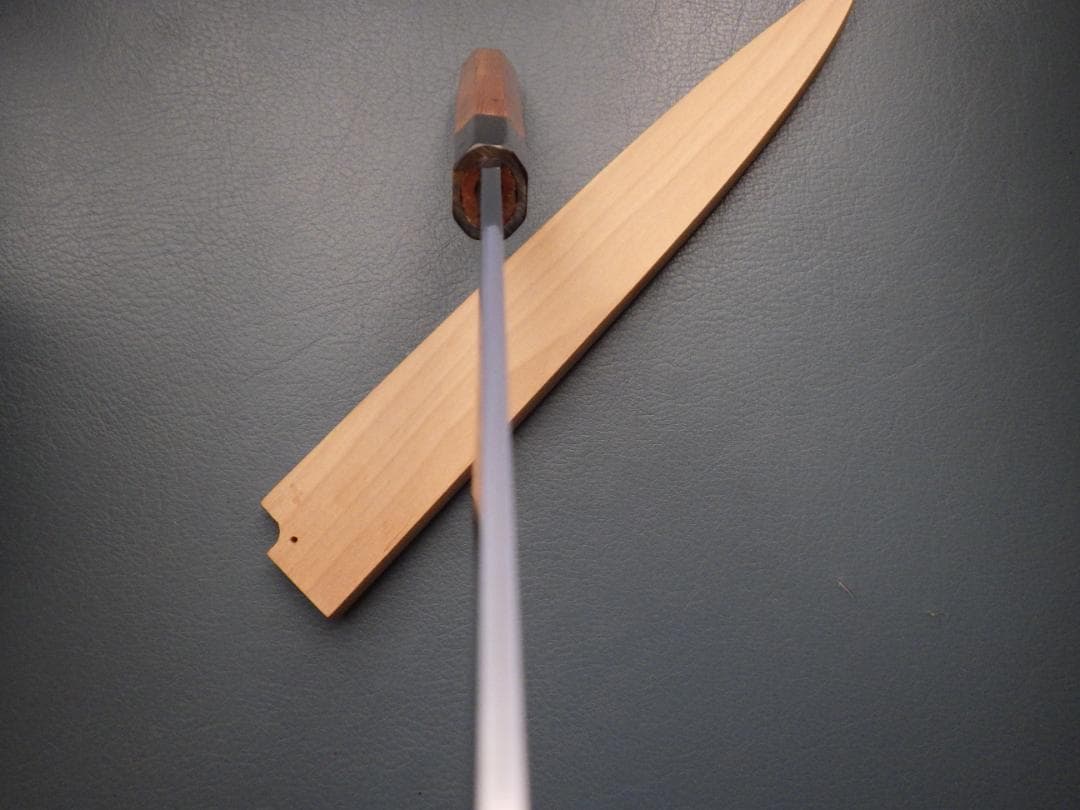 マ*メ様 水本焼★白選鋼・堺一文字光秀造/柳刃刺身包丁★鞘付属★