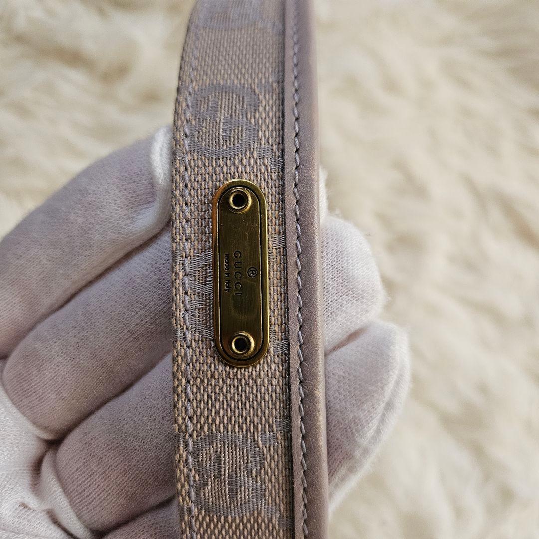 【GUCCI】美品 グッチ GGキャンバス スリムベルト ゴールド金具