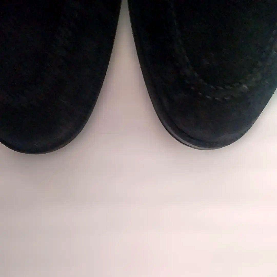 ユナイテッドアローズ メンズ スエード ローファー 黒 25.5