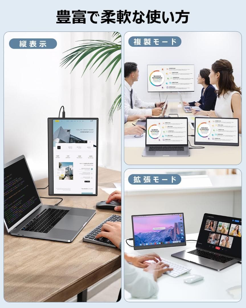 ✨1点物✨モバイルモニター 15.6インチ フルHD キックスタンド型 IPS