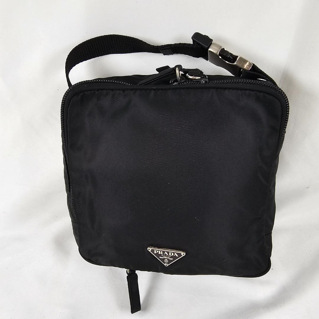 【希少】PRADA 3WAYバッグ 黒 テスート ナイロン 三角ロゴ