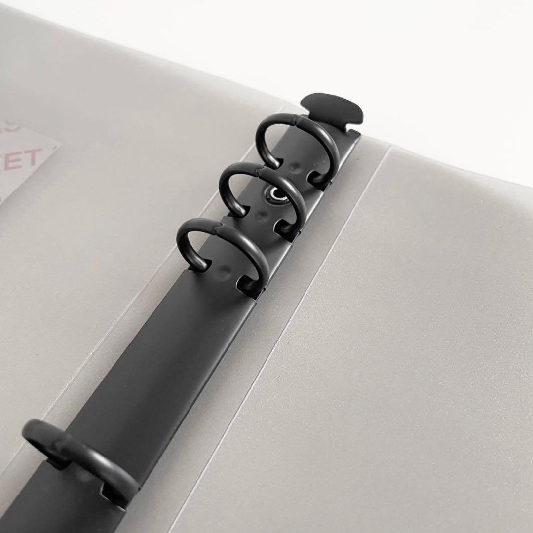 もも　韓国　貯金　バインダー　ダブルリングバインダー　白　14 黒　4