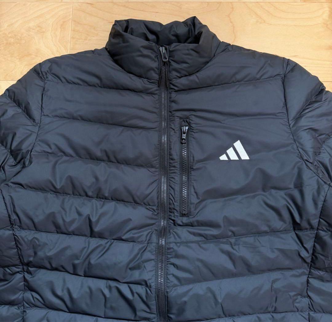adidasアディダス　ダウンジャケット　軽量　ゴルフウェア　黒ブラッ