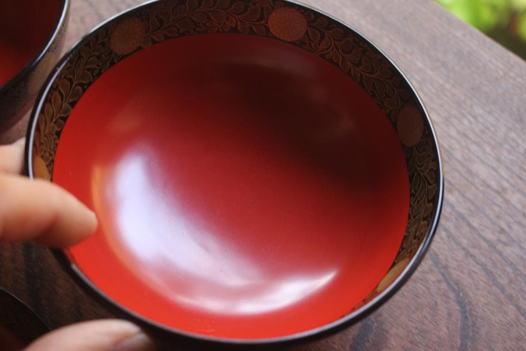 時代逸品！上質朱漆に極上菊桐唐草蒔絵の映えるお椀2点（検輪島塗京塗高台寺蒔絵