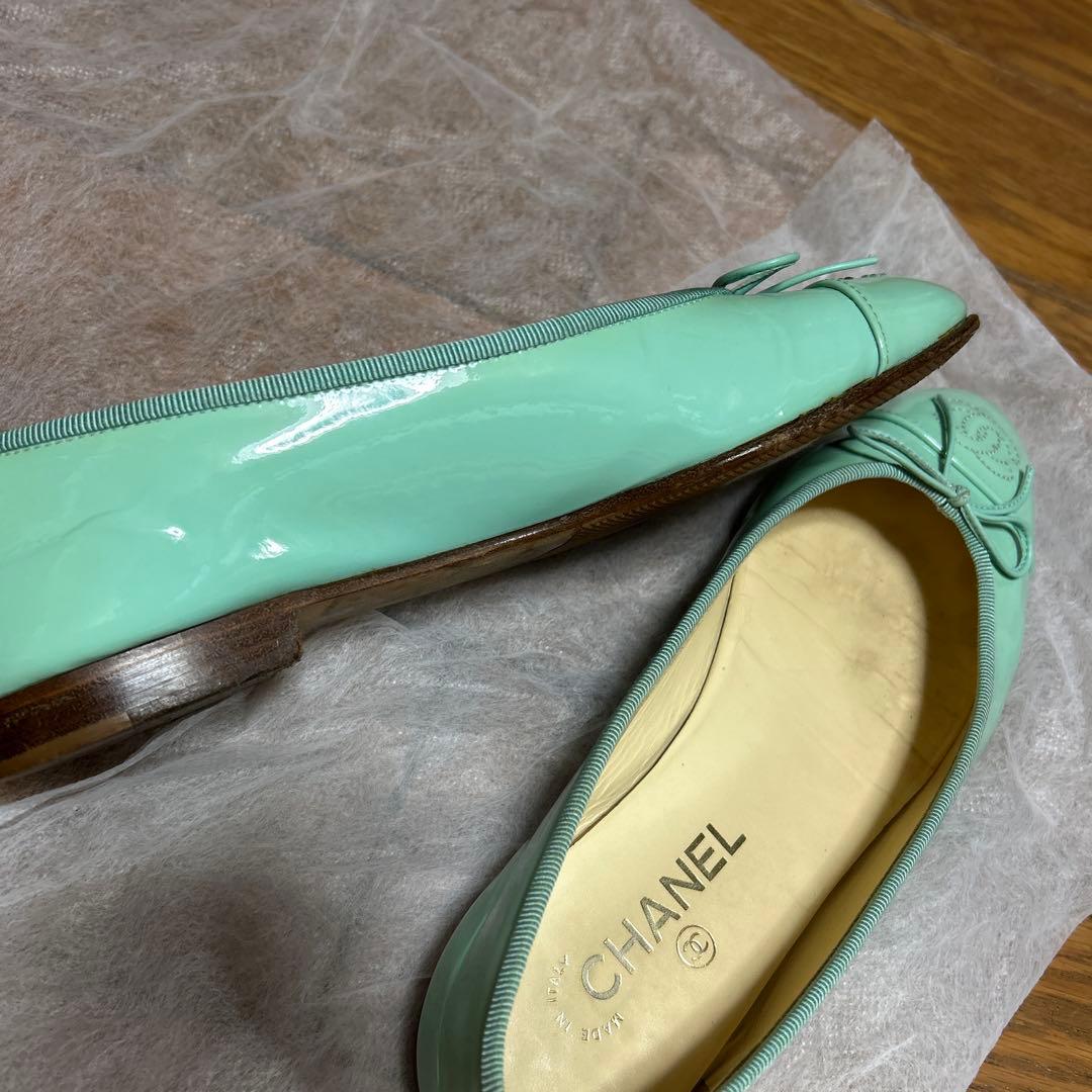 CHANEL ミントグリーン バレエシューズ　39