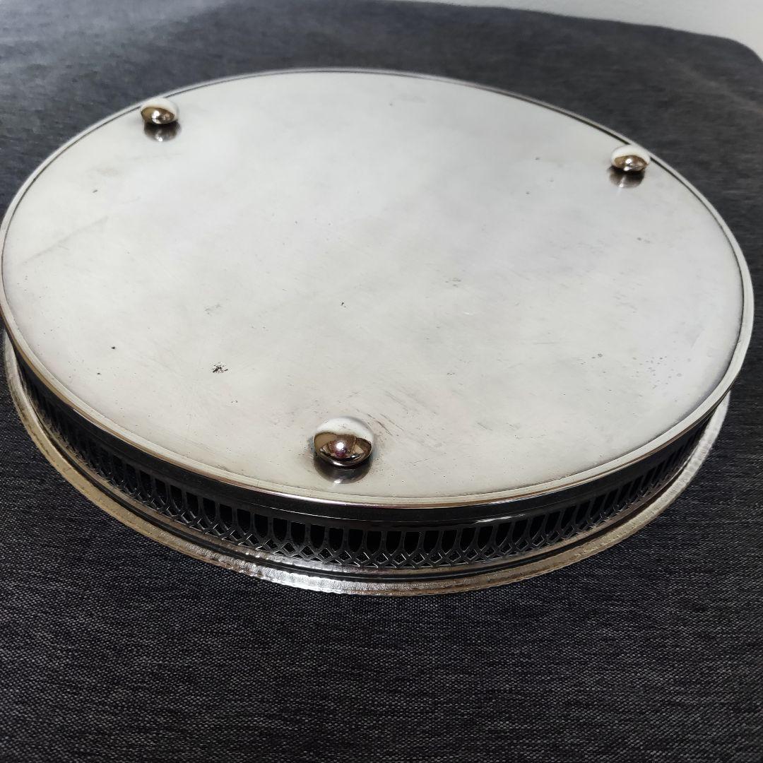 英国製　シルバープレート　ギャラリートレイ　サルヴァ