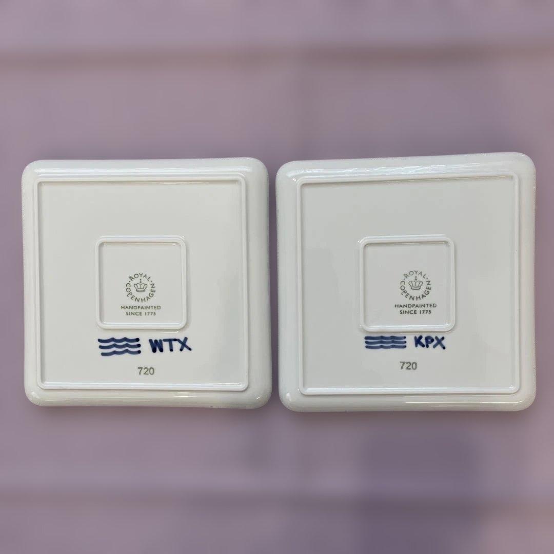 【ロイヤルコペンハーゲン】ブルーフルーテッド　メガ　スクエアプレート　4枚