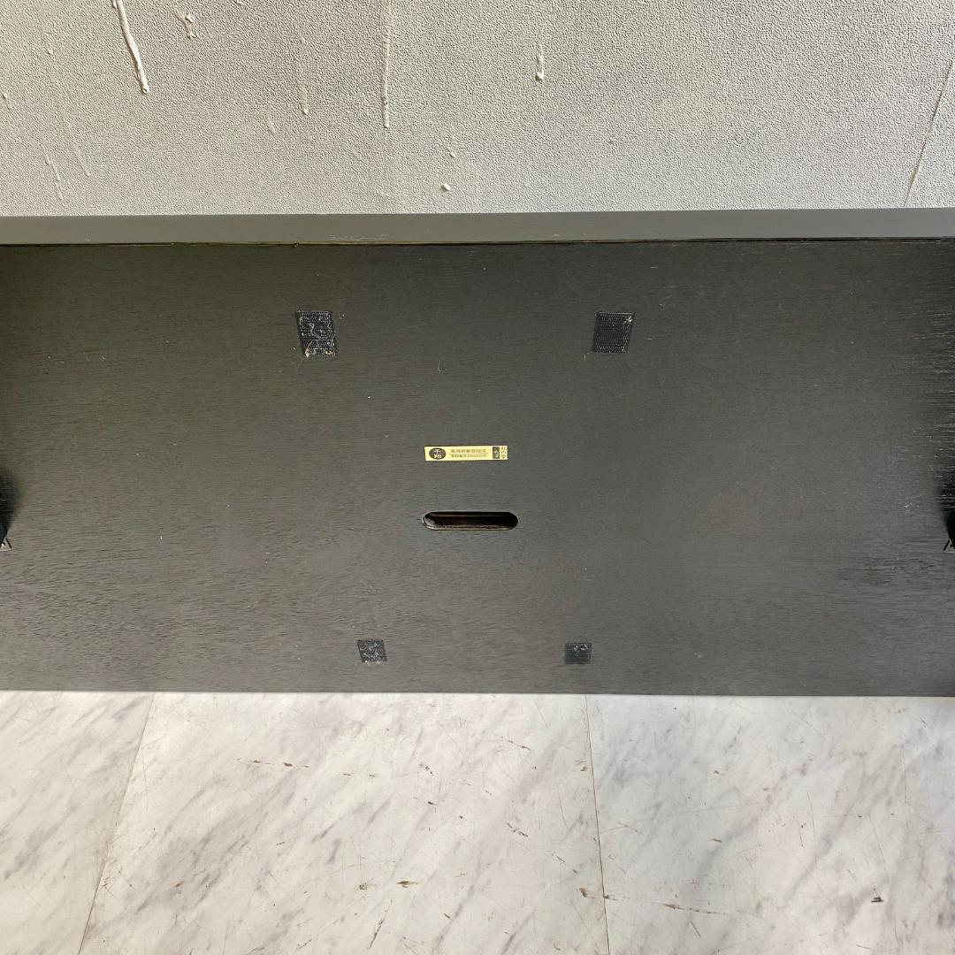 千翔 龍門堂 長テーブル 黒の木製テーブル2台セット 折りたたみ 和室