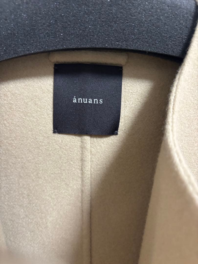 anuans リバーウールミドルマフラーコート【BEG】