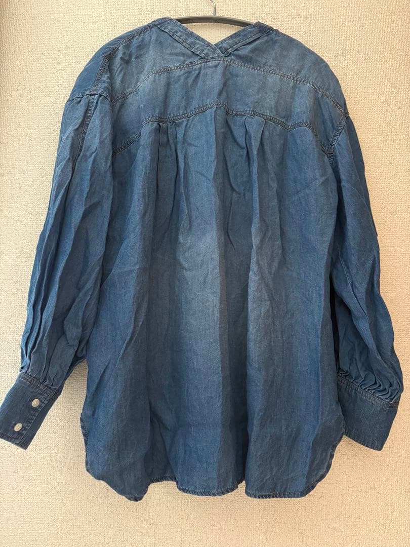 DOUDOU ドゥドゥ デニムVVシャツ Vネックシャツ デニムシャツ