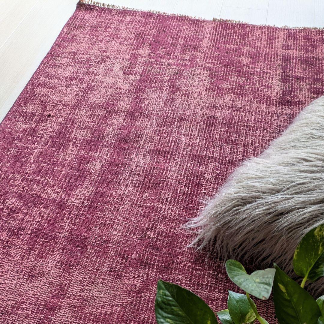 88×170 ワインレッドオーバーダイワンカラー　トルコヴィンテージラグ