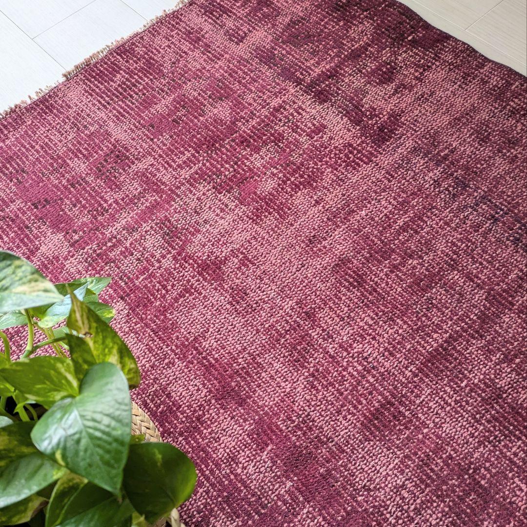 88×170 ワインレッドオーバーダイワンカラー　トルコヴィンテージラグ