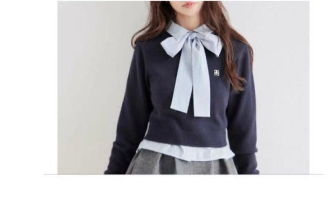 SNIDEL リボンワンポイントロゴシャツ➕ニット