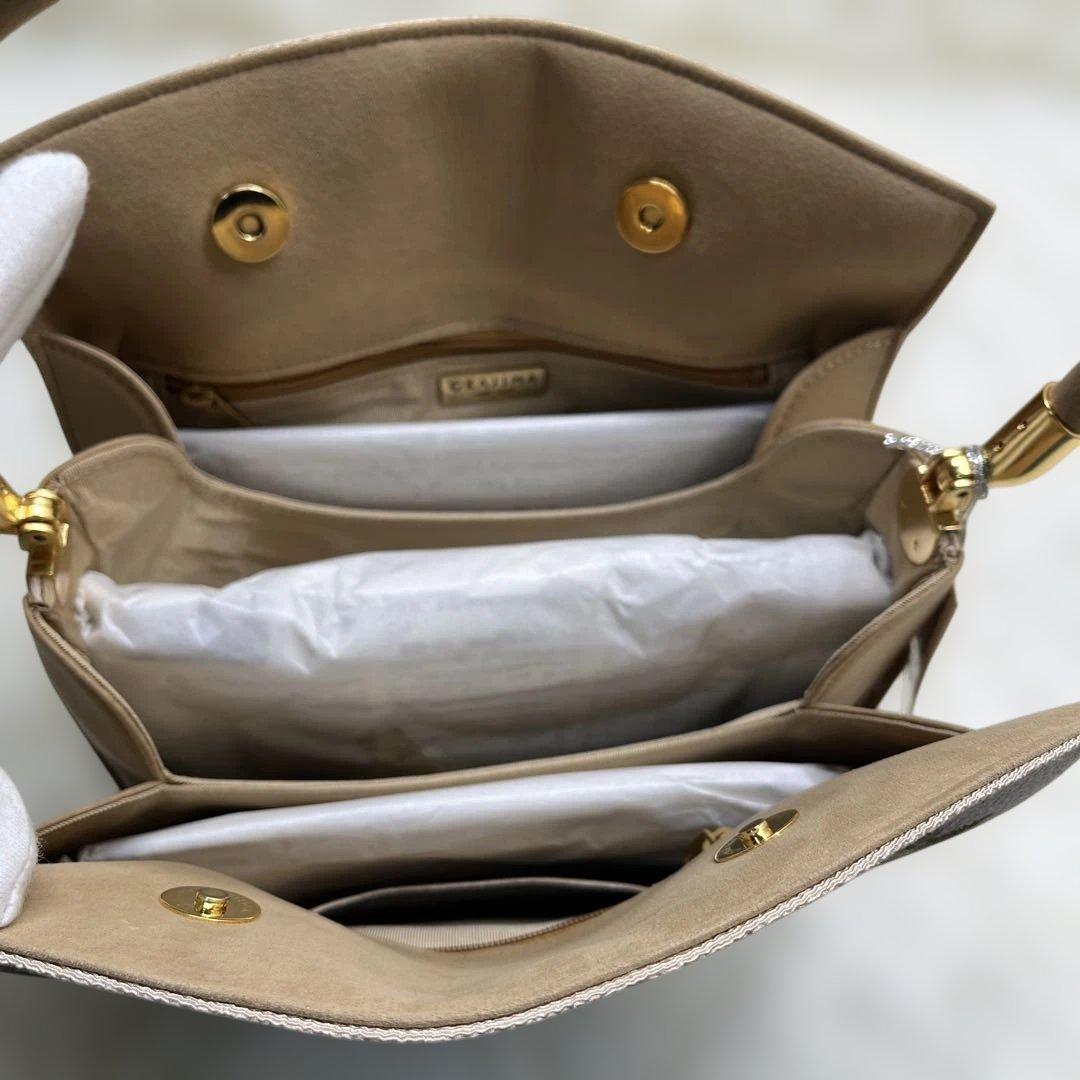 【未使用品】岡重　オカジマ　皇室御用達　和装バッグ　絹100% 象 花柄