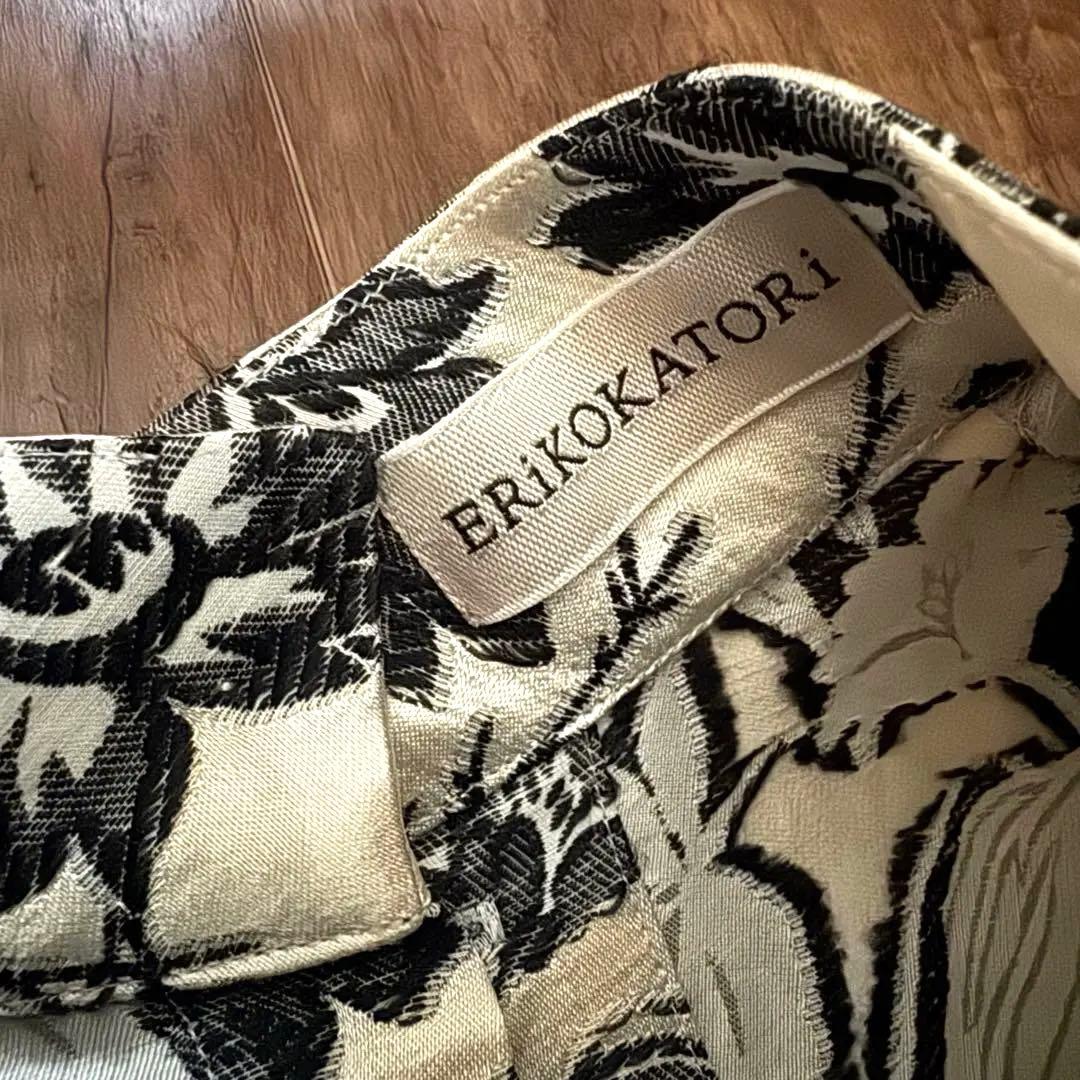 トップス ERiKO KATORi flower jaquard puffsleeve