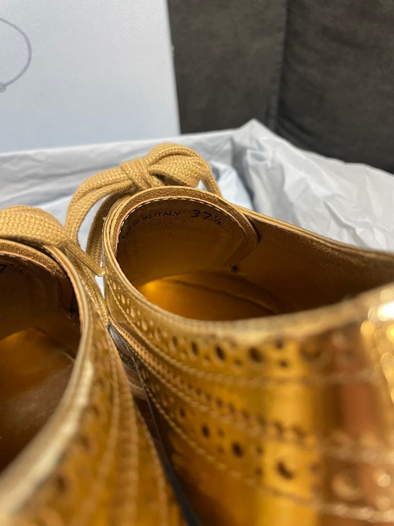 【希少♡美品】PRADA ソールが可愛いゴールド ローファー