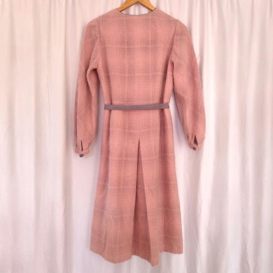 昭和レトロワンピース　1点もの　L～LL　オーダーメイド　ウール　アンゴラ