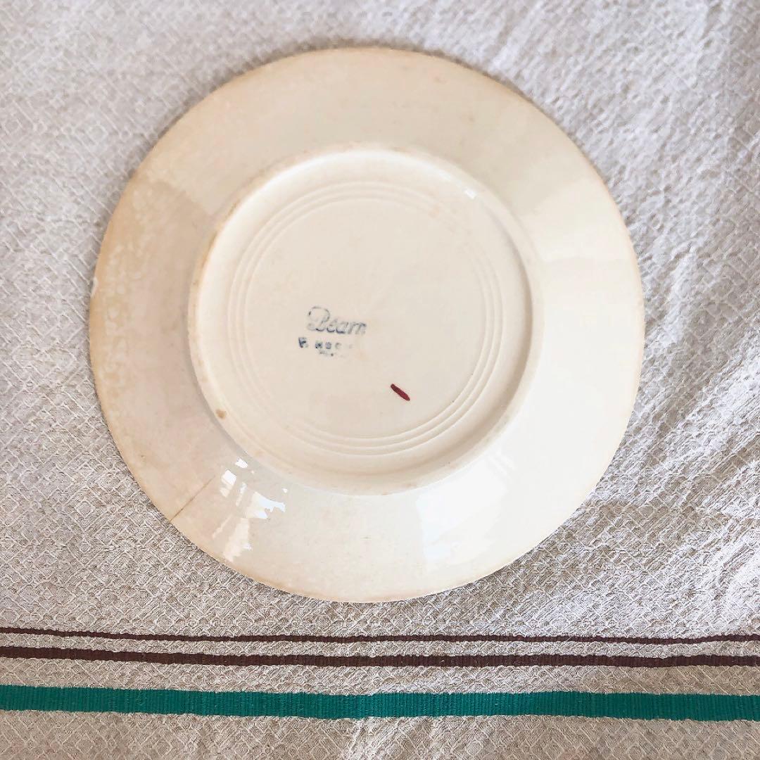 希少 クレイユモントローHBCM べアン バスク柄　ディナープレートB フランス