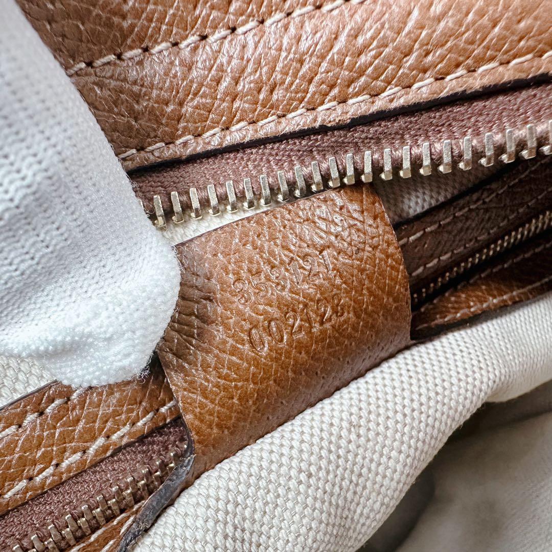 グッチ ブリー スモール バッグ ショルダー GG レザー キャンバス 2WAY