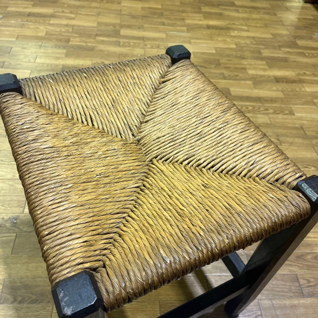 【松本民芸家具】ラッシスツール ◆ラッシ編み◇希少A