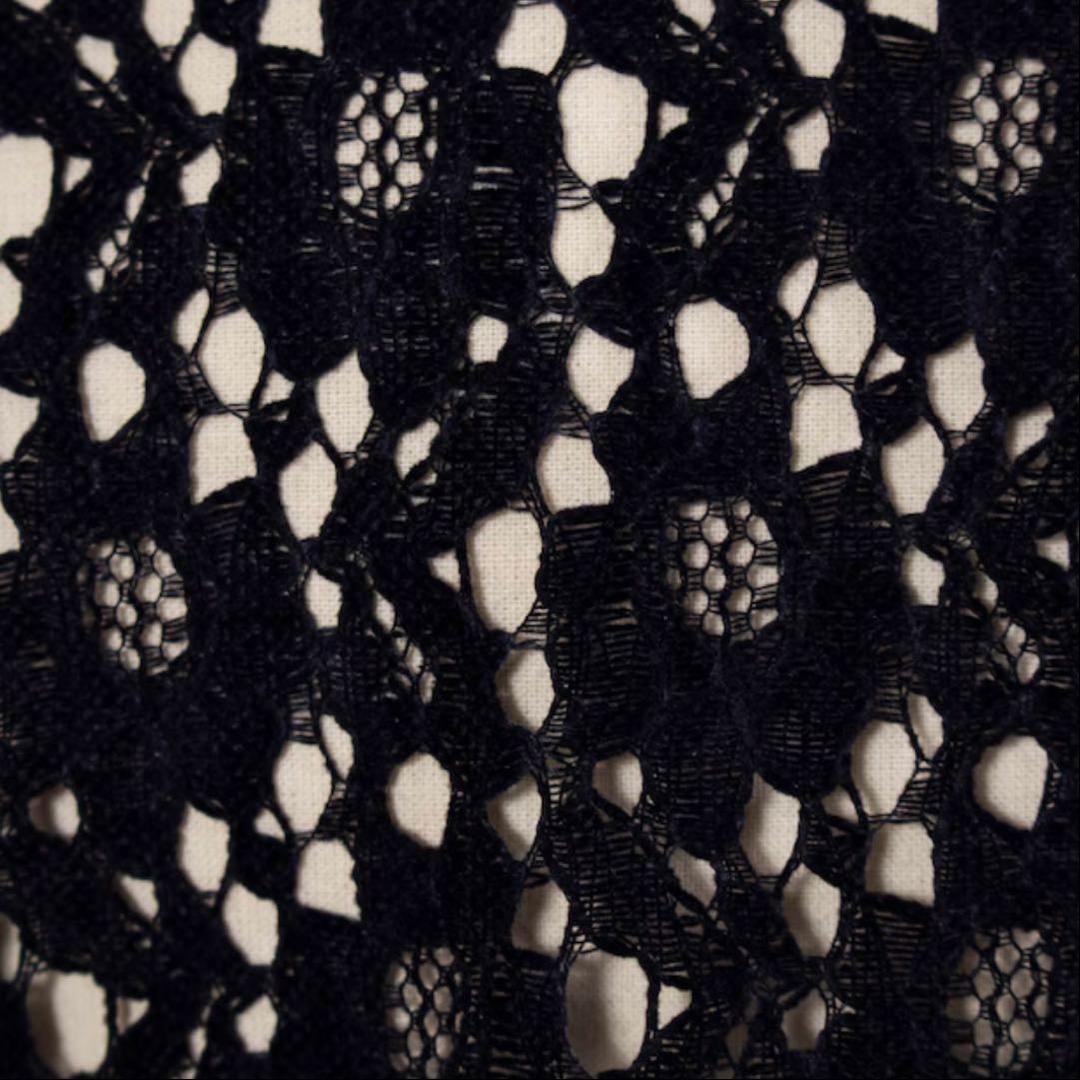 完売品✨yori フロッキーレースシャツ　ネイビー　Fサイズ 2025AW